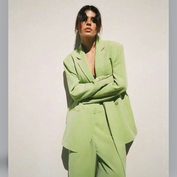 ZARA BLAZER SIZE S MULTI-POSITION BELT -
PISTACHIO - Picture 2 of 8